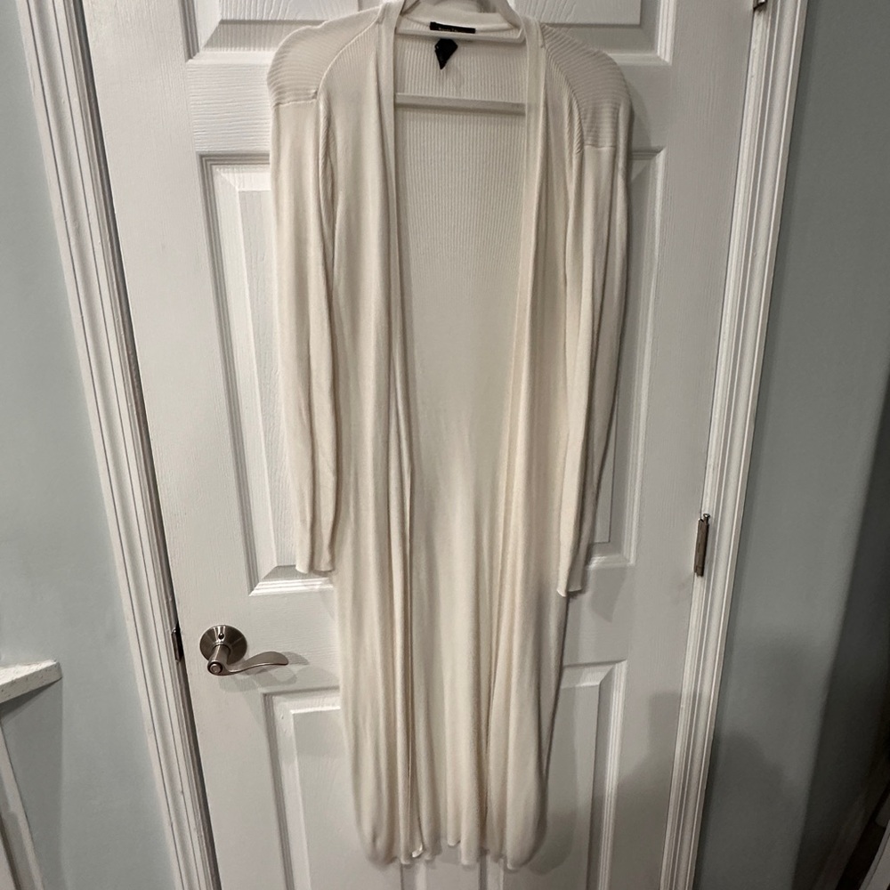 White House Black Market Cream long Cardigan